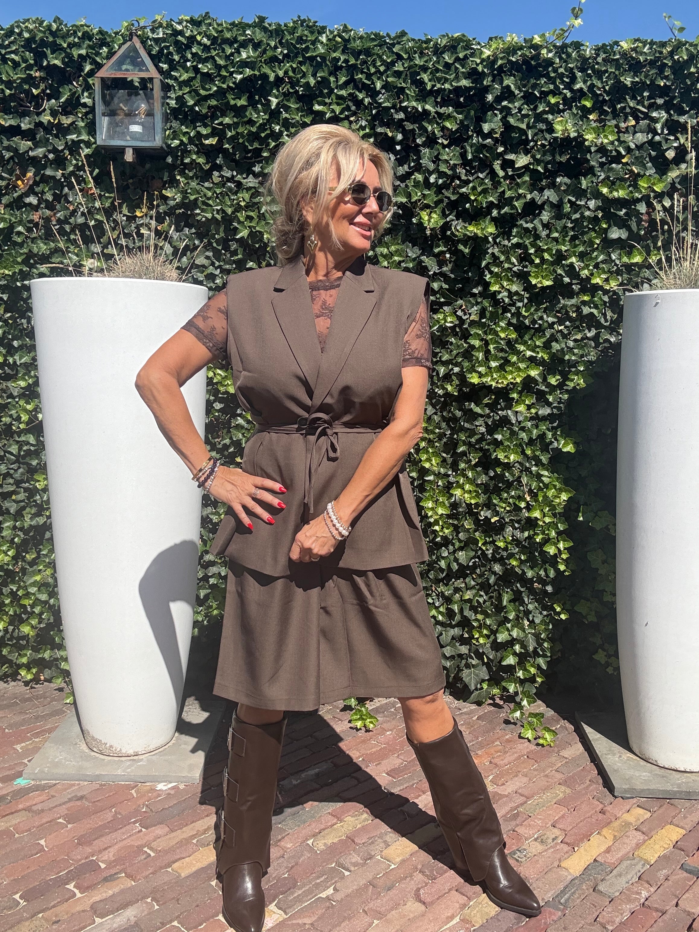 Gilet Bruin Oversized